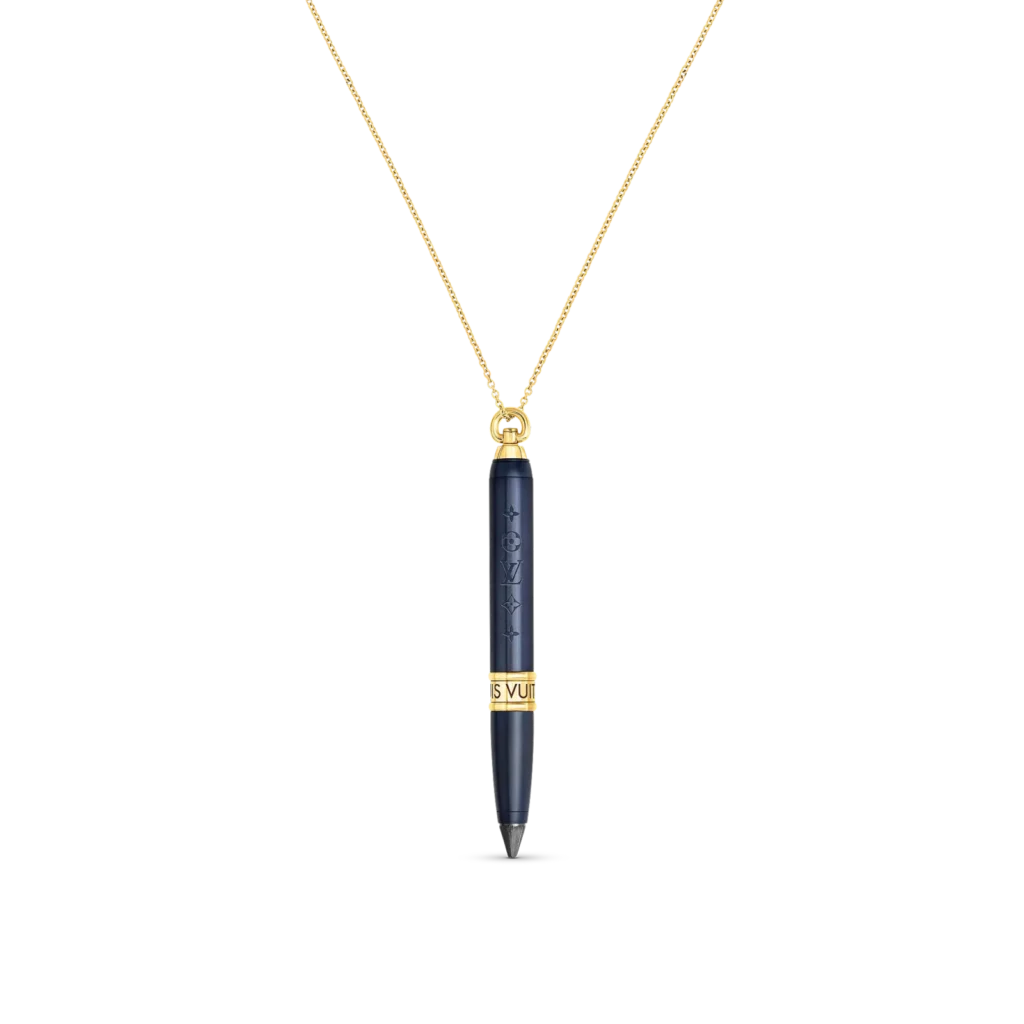 LES GASTONS VUITTON DESIGNER 18K Gold Titanium Necklace