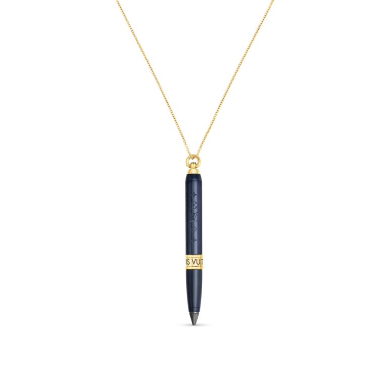 LES GASTONS VUITTON DESIGNER 18K Gold Titanium Necklace