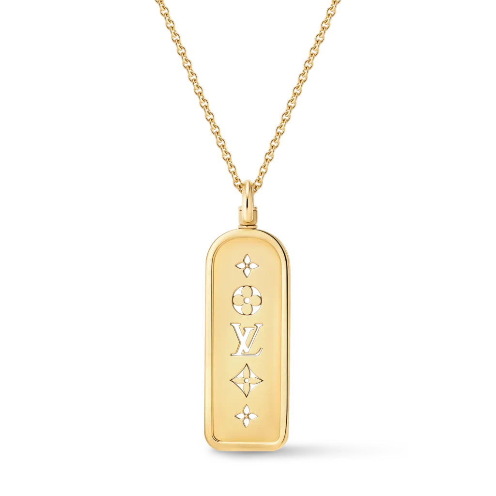 LES GASTONS VUITTON LARGE TAG 18K Gold Necklace