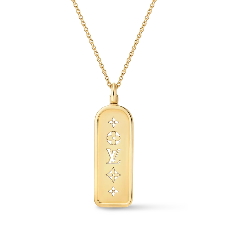 LES GASTONS VUITTON LARGE TAG 18K Gold Necklace