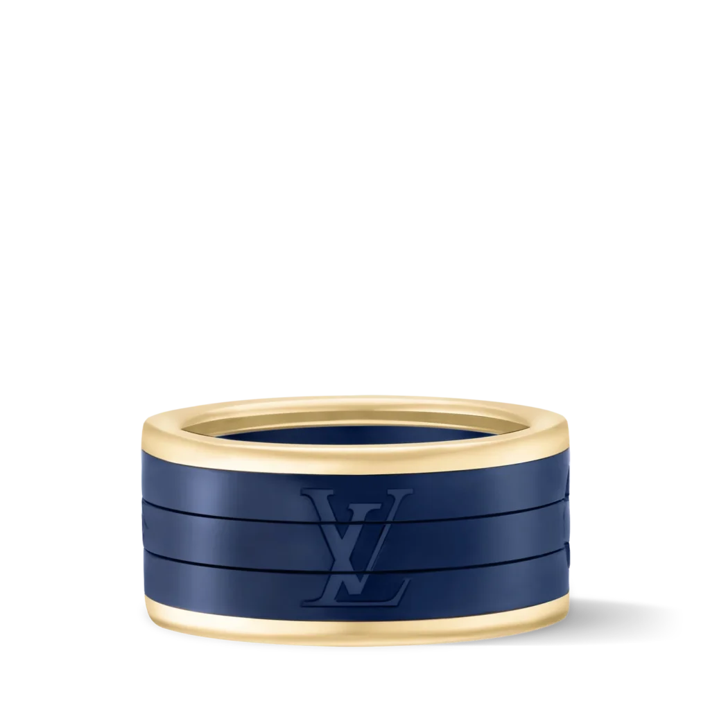 LES GASTONS VUITTON PUZZLE 18K Gold Titanium Ring