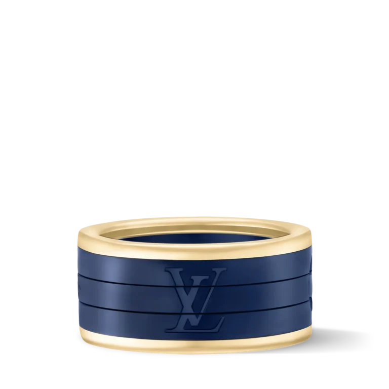 LES GASTONS VUITTON PUZZLE 18K Gold Titanium Ring