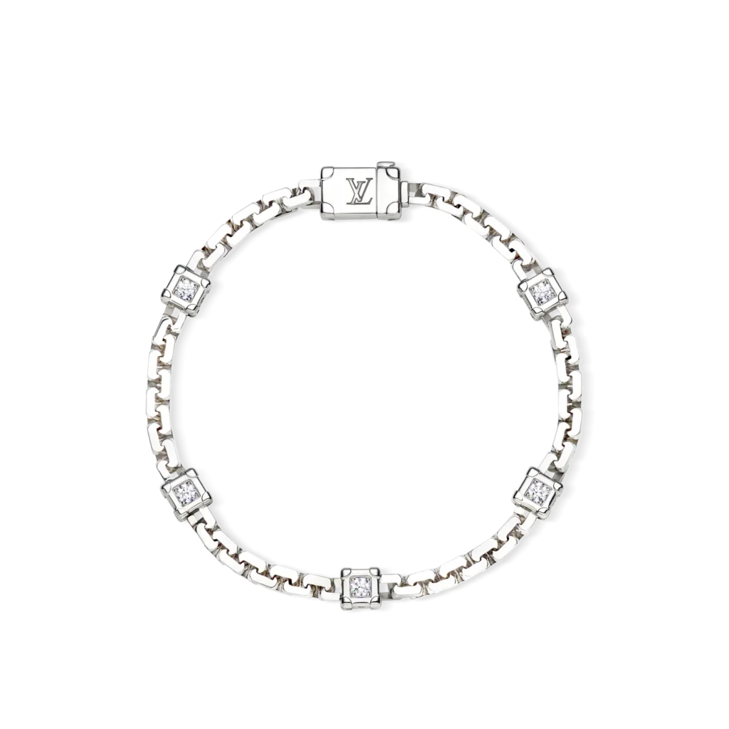 LES GASTONS VUITTON TRUNK 18K Gold Diamond Bracelet