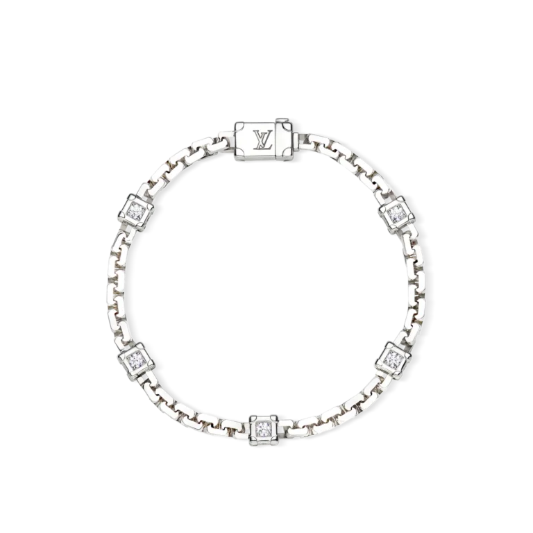 LES GASTONS VUITTON TRUNK 18K Gold Diamond Bracelet