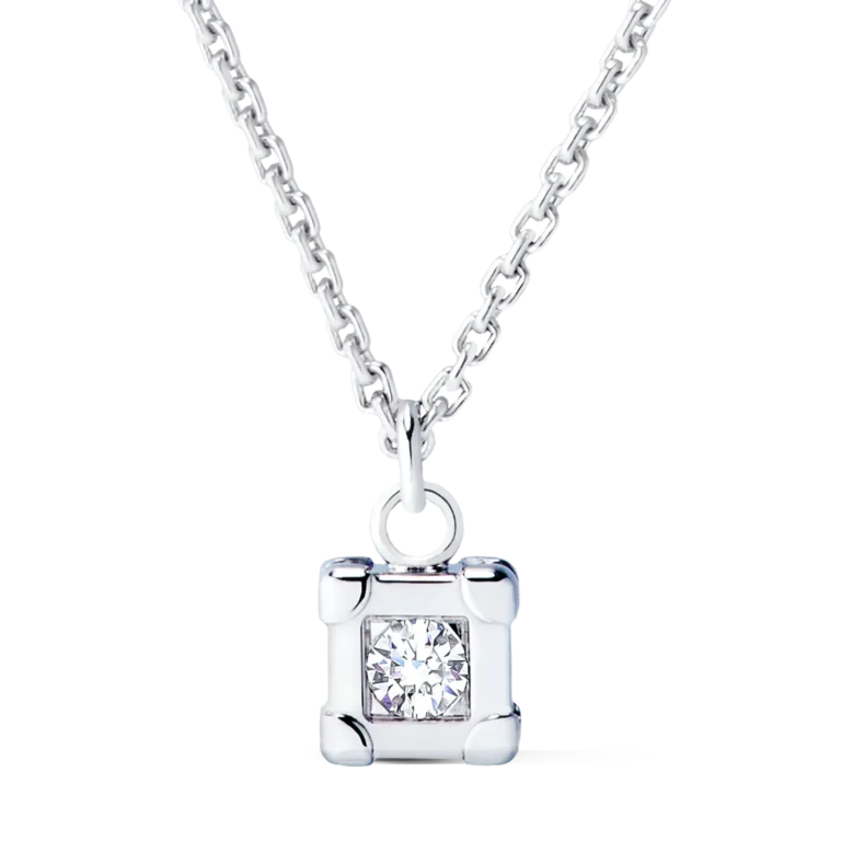 LES GASTONS VUITTON TRUNK 18K Gold Diamond Necklace