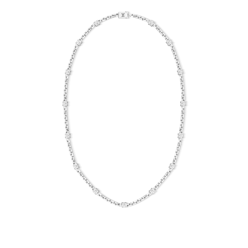 LES GASTONS VUITTON TRUNK 18K Gold Diamond Necklace