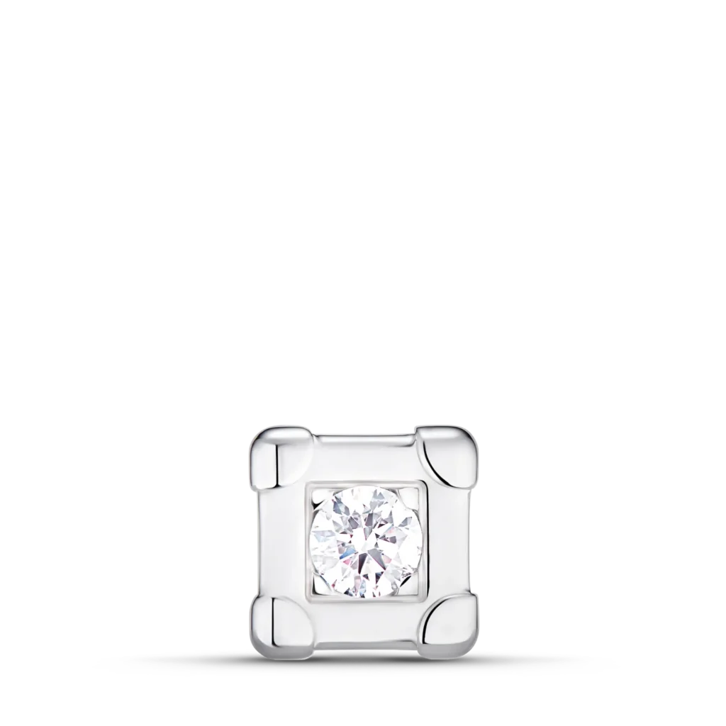 LES GASTONS VUITTON TRUNK 18K Gold Diamond Stud Earrings