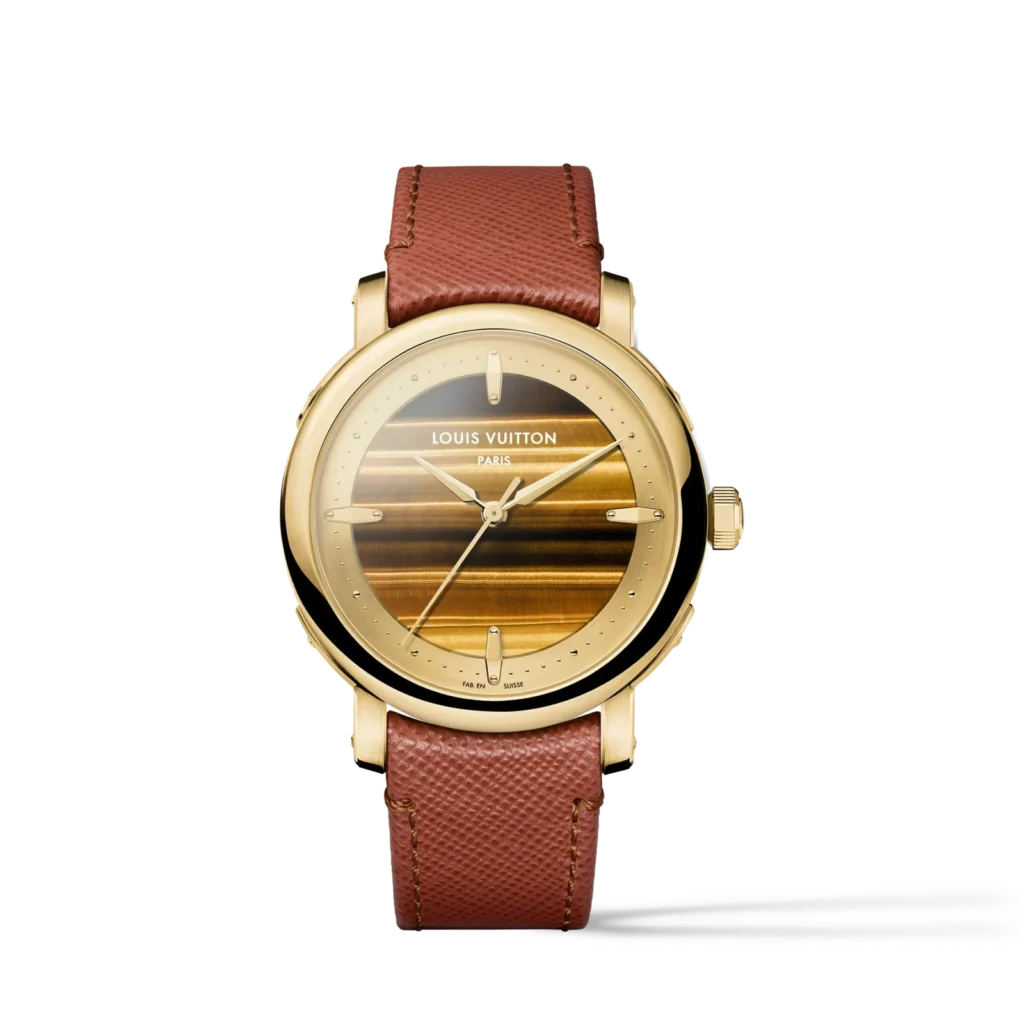 LOUIS VUITTON ESCALE 18K Gold (Yellow) Tiger Eye Automatic Watch, 40 mm product photograph
