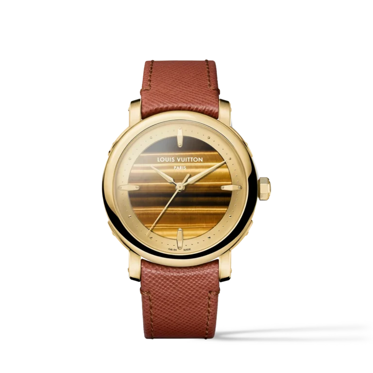 LOUIS VUITTON ESCALE 18K Gold (Yellow) Tiger Eye Automatic Watch, 40 mm