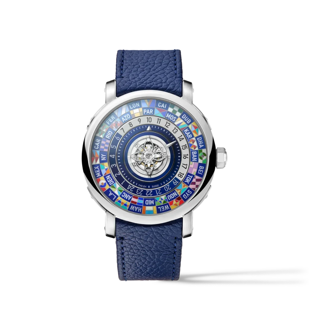 LOUIS VUITTON ESCALE WORLDTIME FLYING TOURBILLON Platinum Automatic Watch, 40 mm product photograph