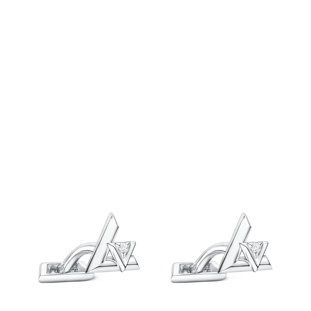 LV VOLT 18K gold diamond cufflinks
