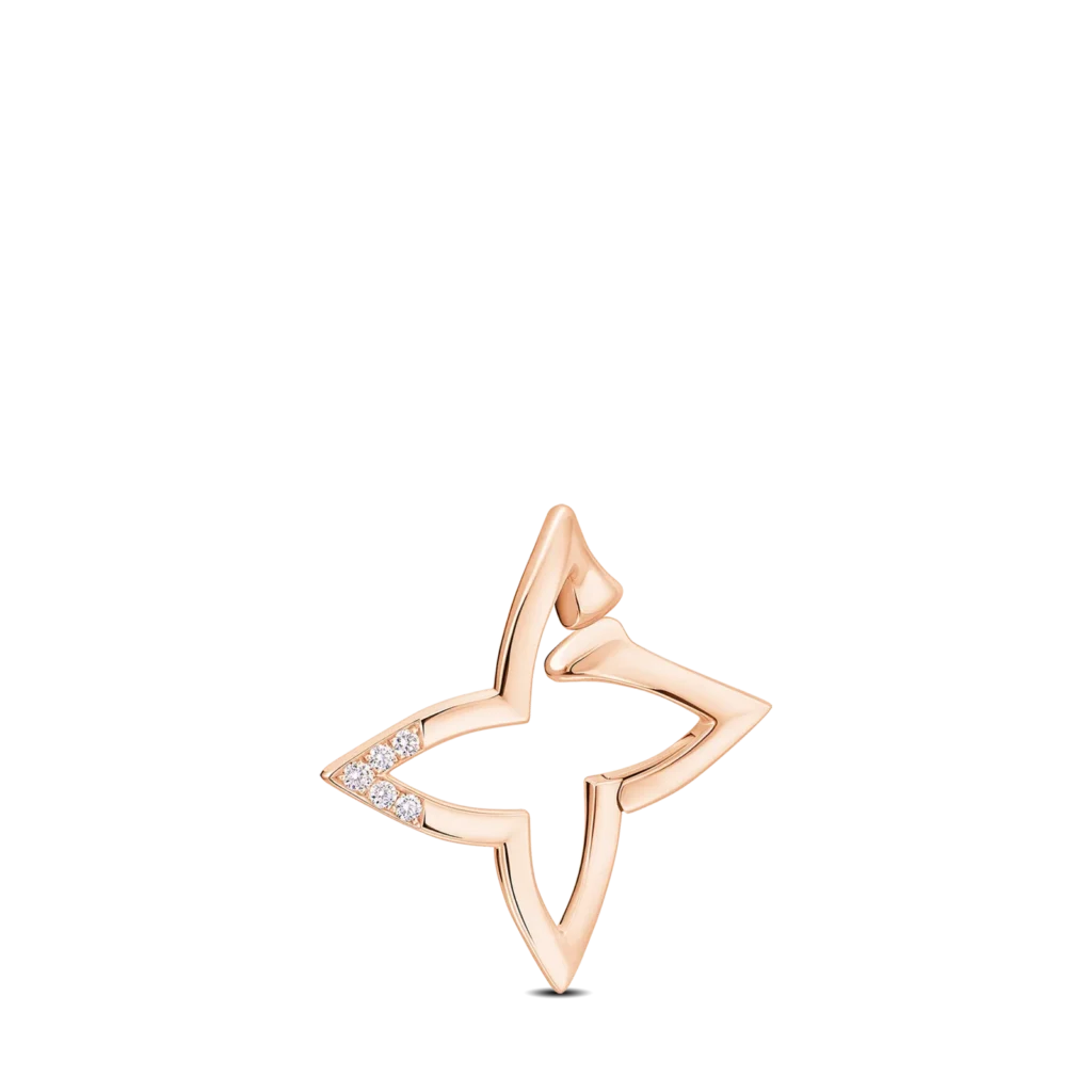 OMBRE BLOSSOM OVERLAP HOOP 18K Gold Diamond Earrings