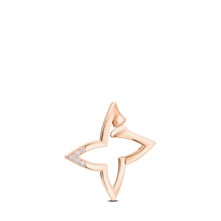 OMBRE BLOSSOM OVERLAP HOOP 18K Gold Diamond Earrings