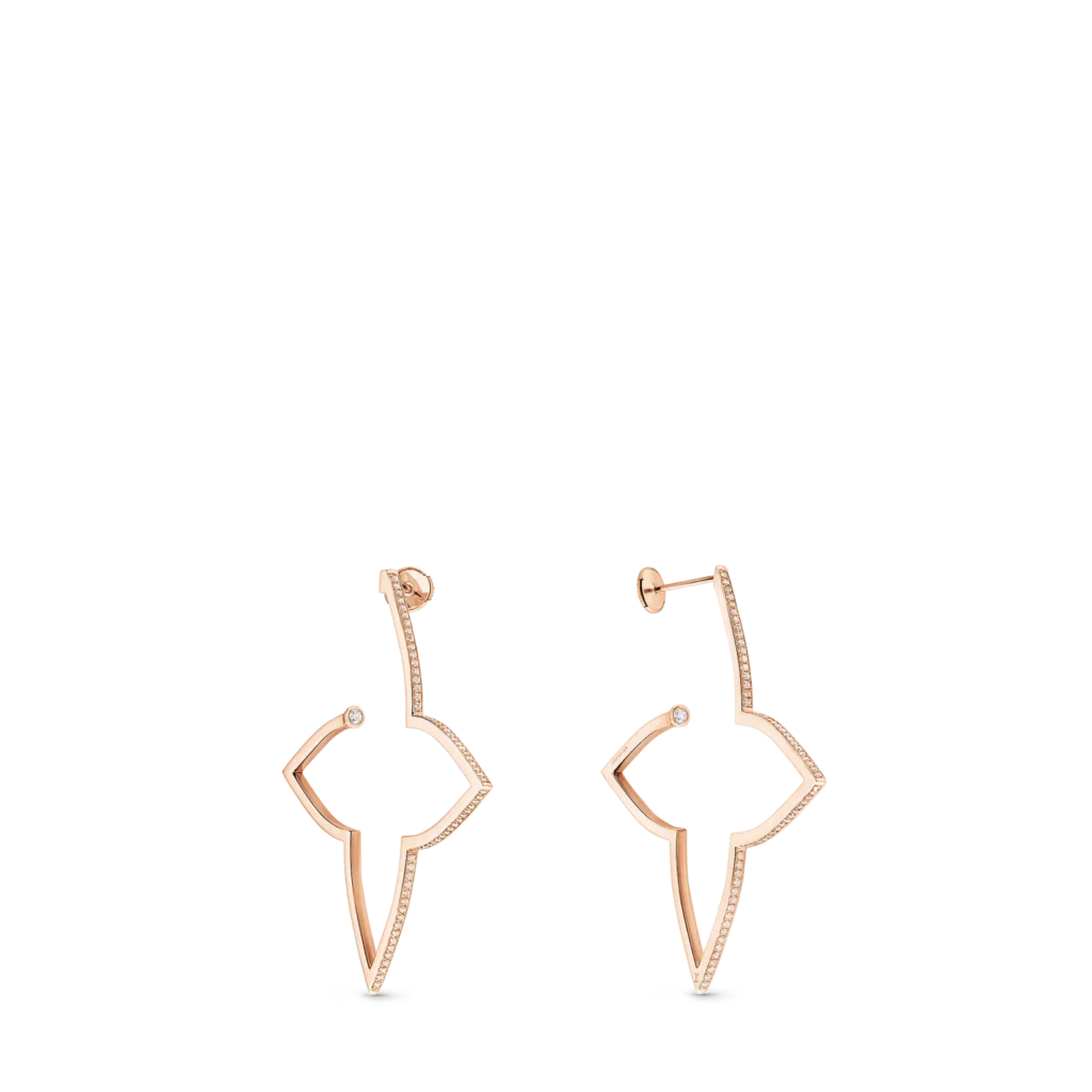 OMBRE BLOSSOM XL HOOPS 18K Gold Diamond Earrings