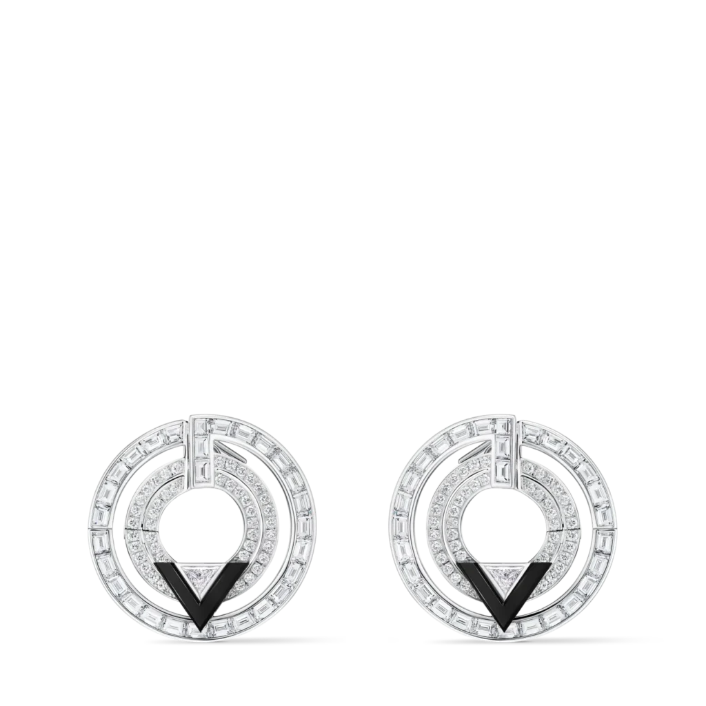 PURE V 18K Gold (White) Agate Diamond Earrings