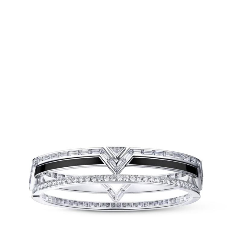 PURE V 18K gold (white) black lacquer diamond bracelet