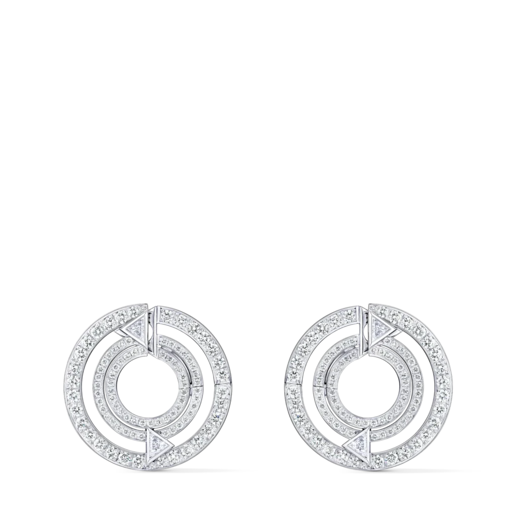 PURE V 18K Gold (White) Diamond Earrings product photograph