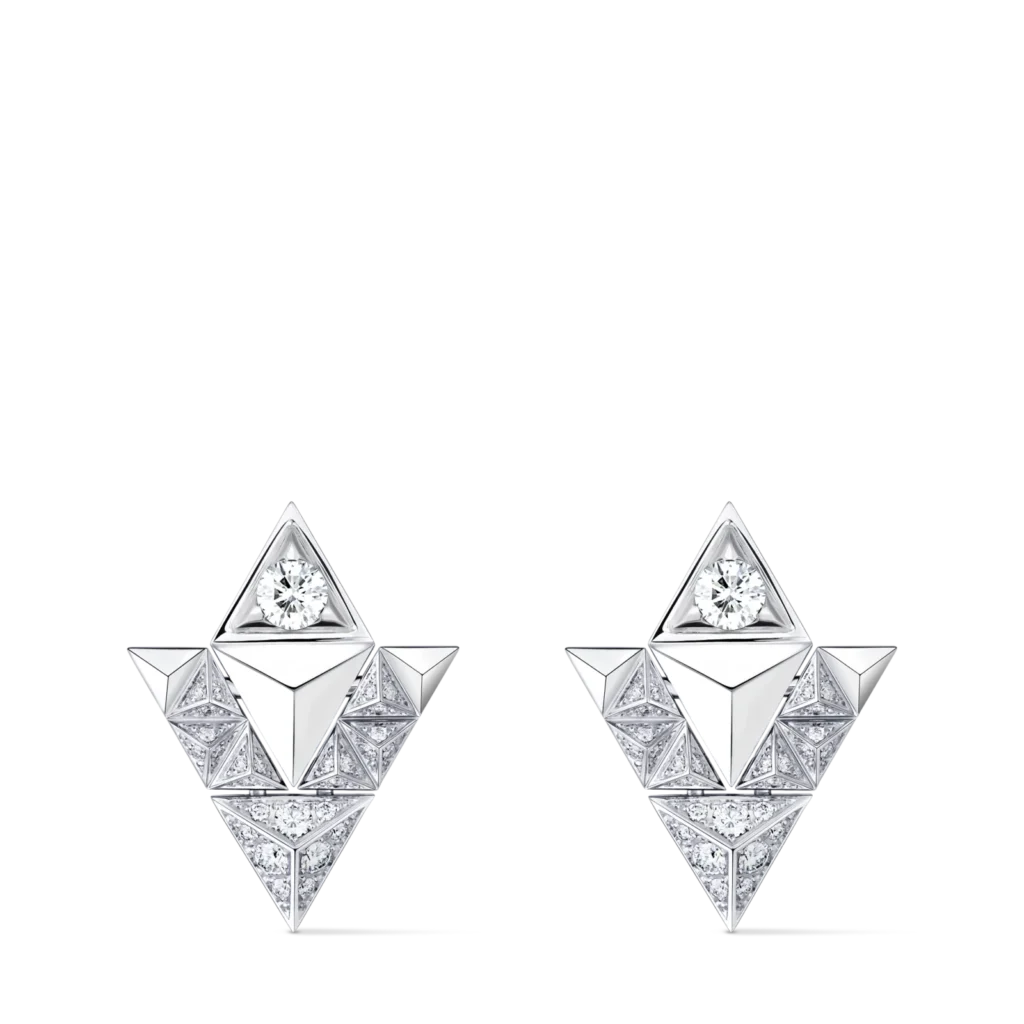Pure V Earrings, White Gold and Diamonds product photograph