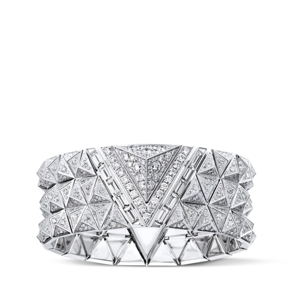 PURE V THREE-ROW 18K gold (white) diamond bracelet