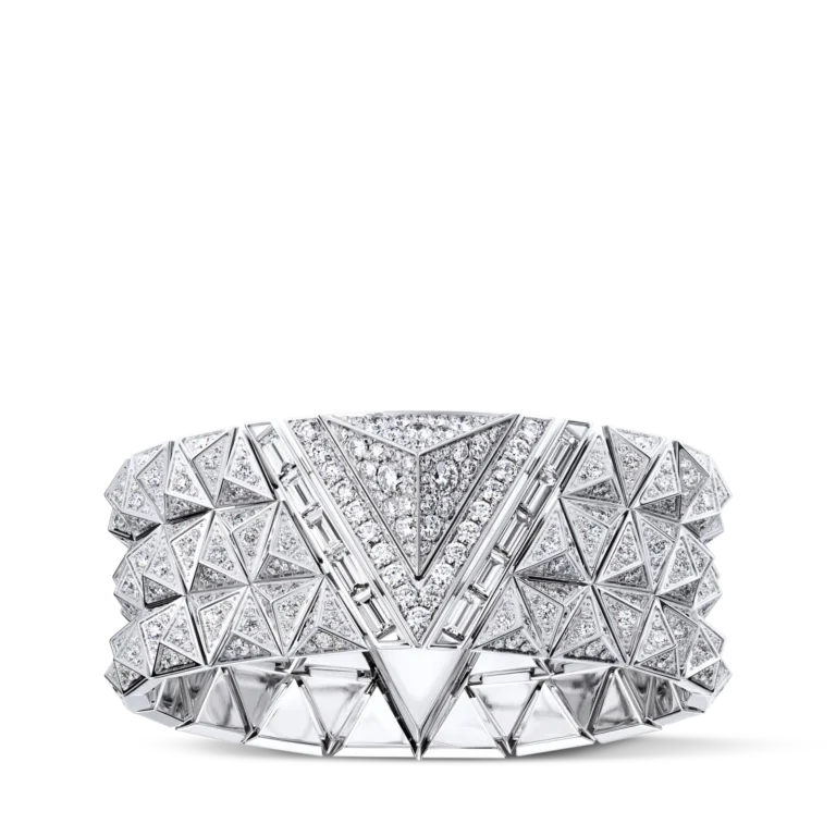 PURE V THREE-ROW 18K gold (white) diamond bracelet