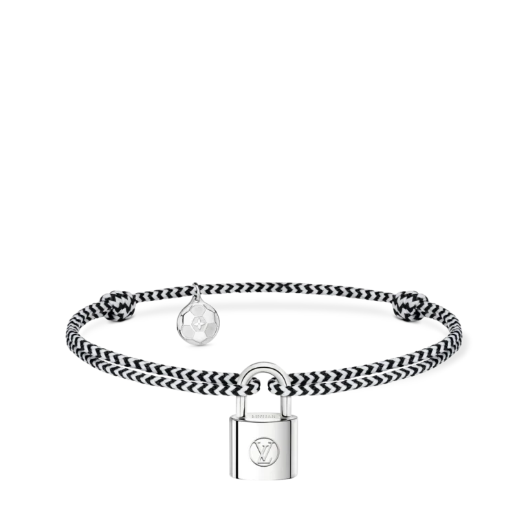 SILVER LOCKIT 925 silver football charm polyester fiber bracelet