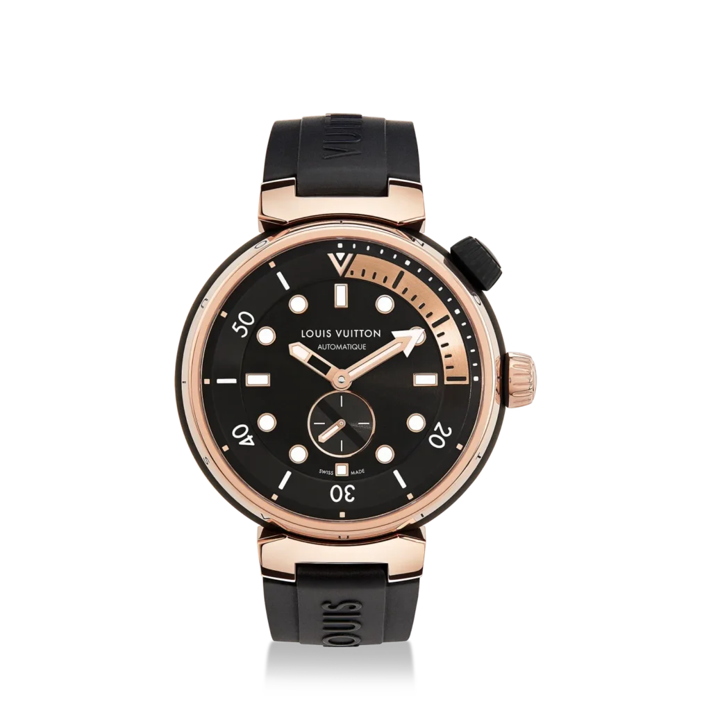 TAMBOUR STREET DIVER 18K gold (rose) stainless steel automatic watch, 44 mm product photograph