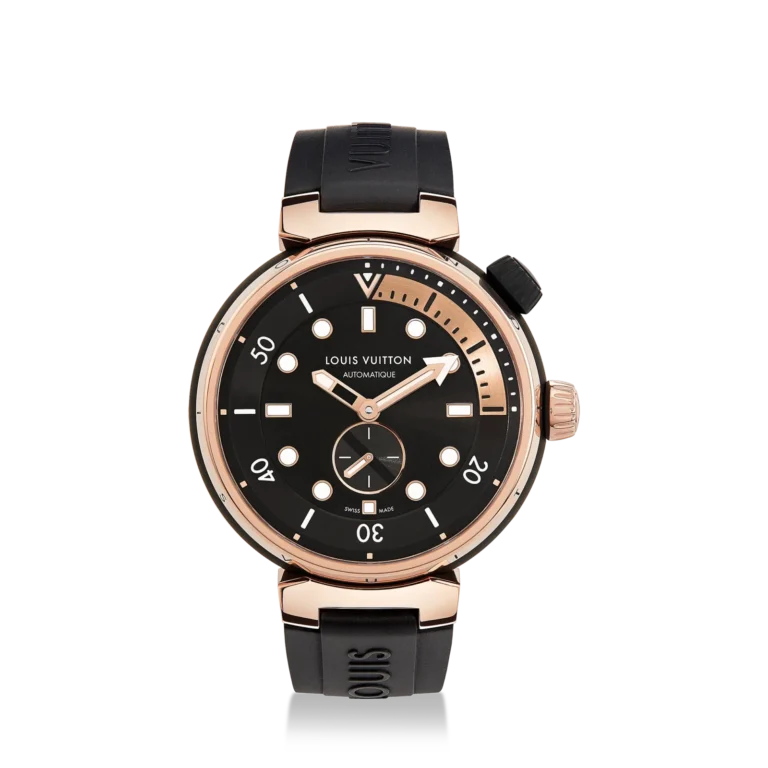 TAMBOUR STREET DIVER 18K gold (rose) stainless steel automatic watch, 44 mm