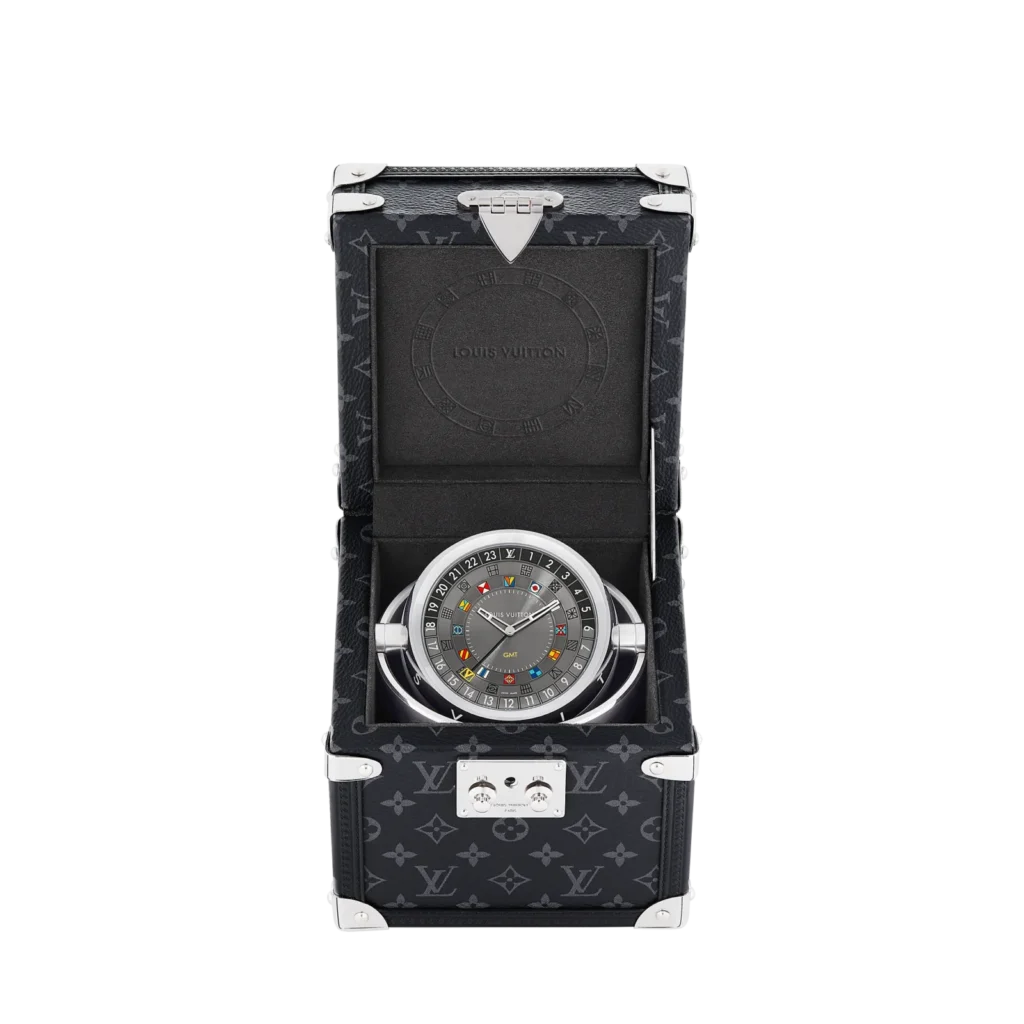 TRUNK Stainless Steel MONOGRAM ECLIPSE Quartz Table Clock, 80 mm product photograph
