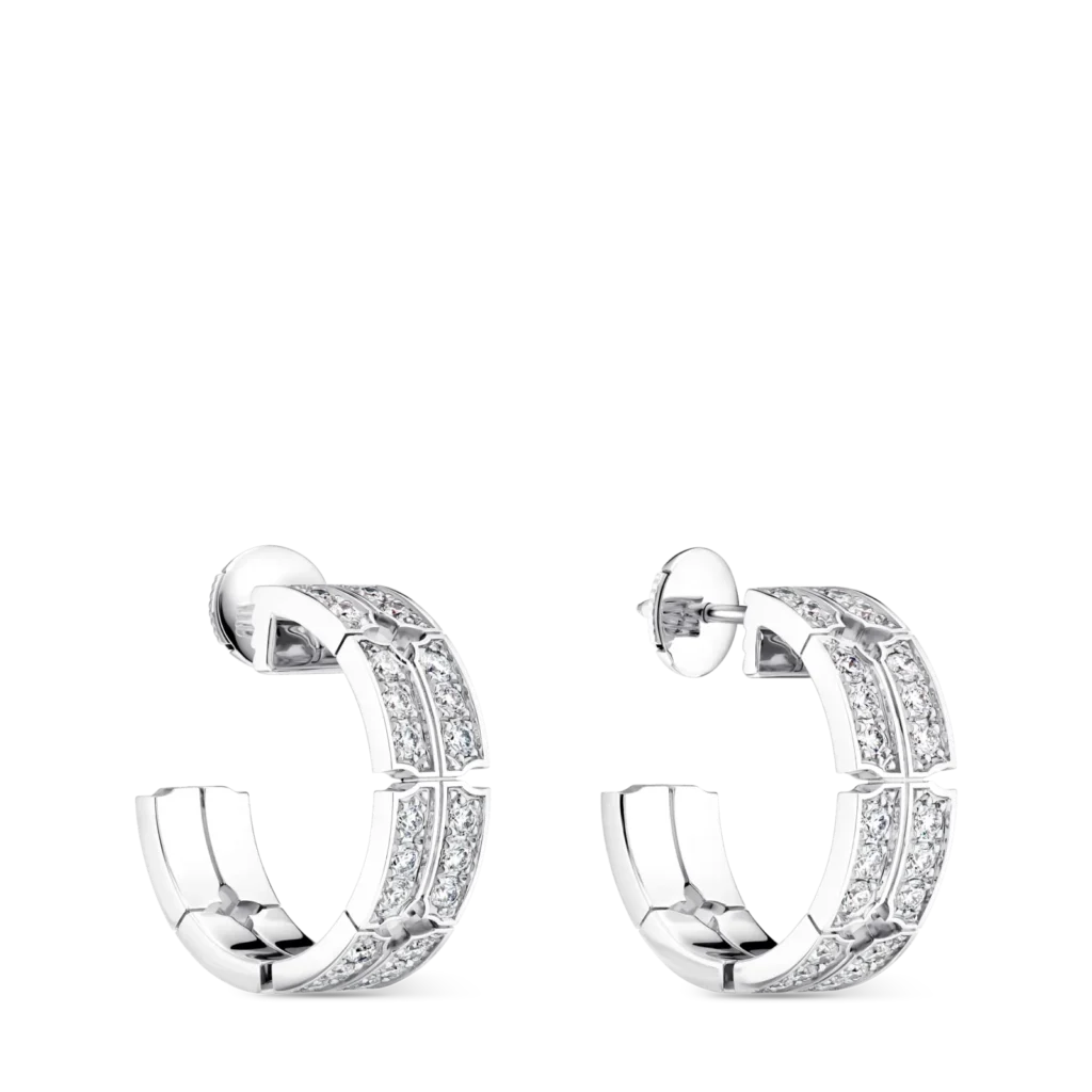 TUMBLER LARGE 18K Gold (White) Diamond Earrings